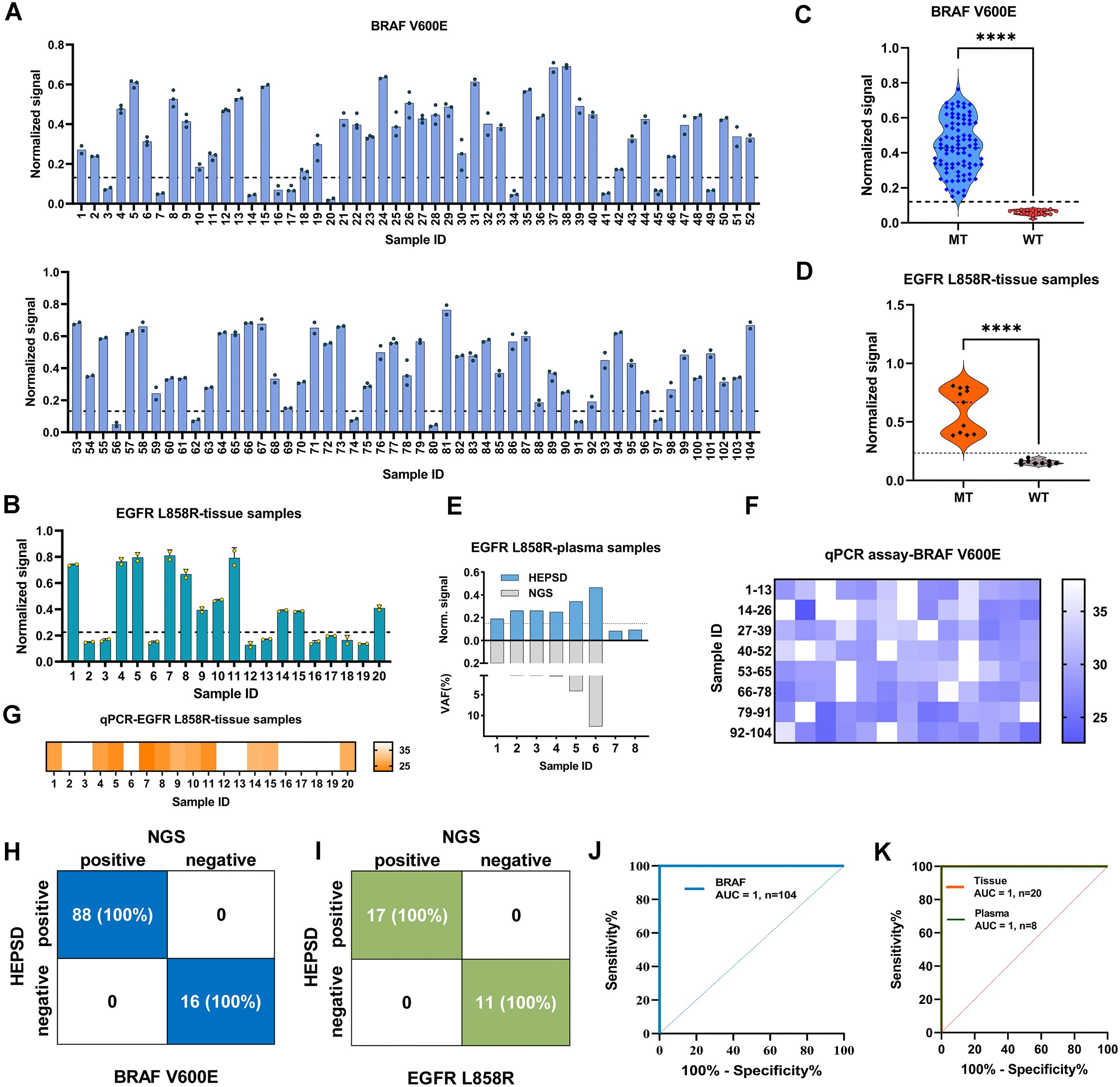 BRAF V600E和EGFR L858R样本的临床分析
