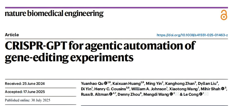 CRISPR-GPT for agentic automation of gene-editing experiments